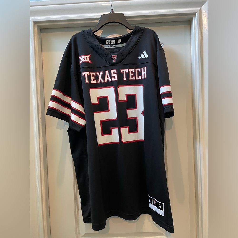 Adidas Texas Tech Black and Red Jersey